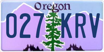 OR license plate 027KRV