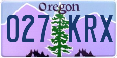 OR license plate 027KRX