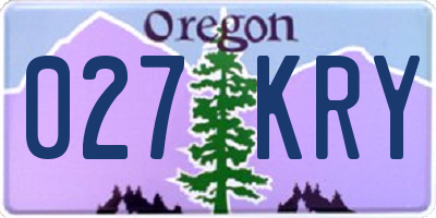 OR license plate 027KRY