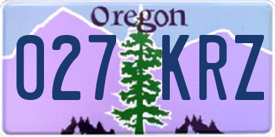 OR license plate 027KRZ