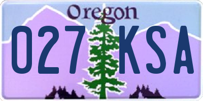 OR license plate 027KSA