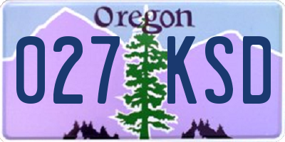 OR license plate 027KSD