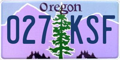 OR license plate 027KSF