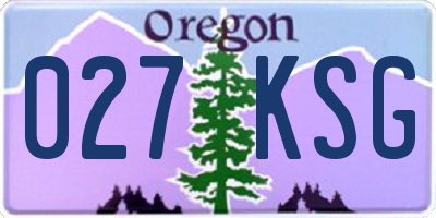 OR license plate 027KSG