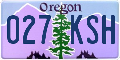 OR license plate 027KSH