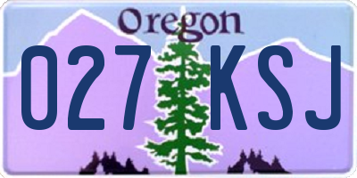 OR license plate 027KSJ