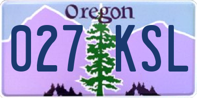 OR license plate 027KSL