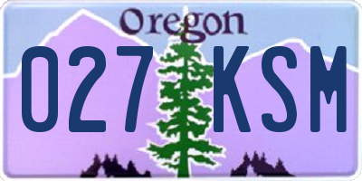 OR license plate 027KSM