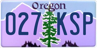 OR license plate 027KSP