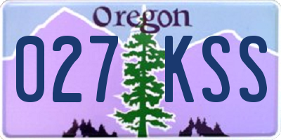 OR license plate 027KSS