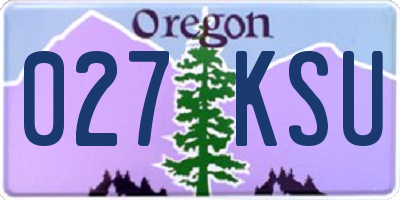 OR license plate 027KSU
