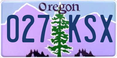 OR license plate 027KSX