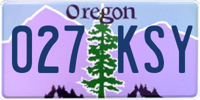 OR license plate 027KSY