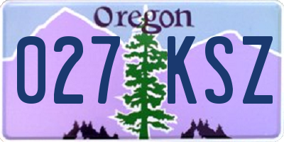 OR license plate 027KSZ