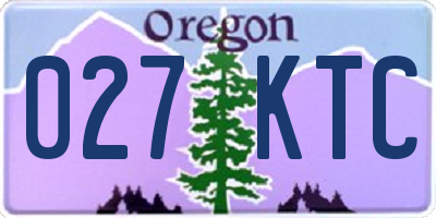 OR license plate 027KTC