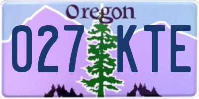 OR license plate 027KTE