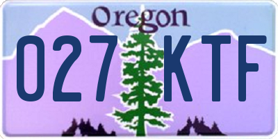 OR license plate 027KTF