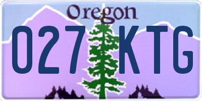 OR license plate 027KTG