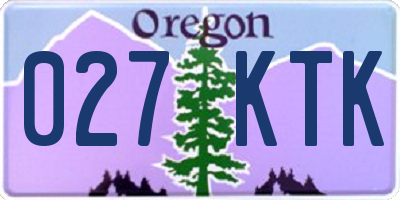 OR license plate 027KTK
