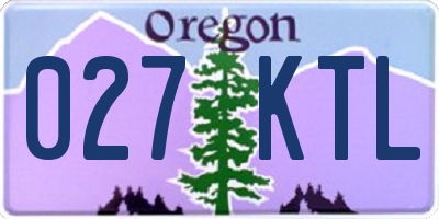 OR license plate 027KTL