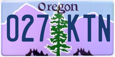 OR license plate 027KTN