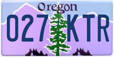 OR license plate 027KTR