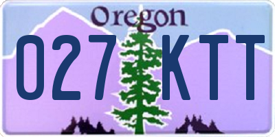 OR license plate 027KTT