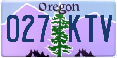 OR license plate 027KTV