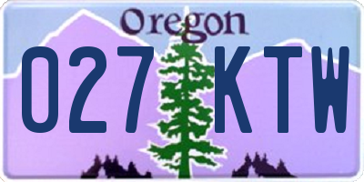 OR license plate 027KTW