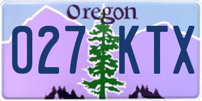 OR license plate 027KTX