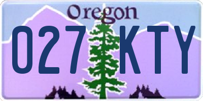 OR license plate 027KTY