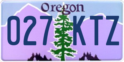 OR license plate 027KTZ