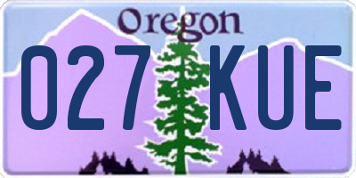 OR license plate 027KUE