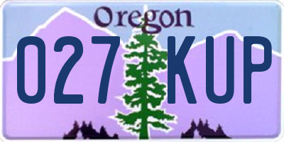 OR license plate 027KUP