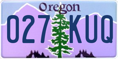 OR license plate 027KUQ