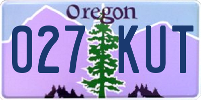 OR license plate 027KUT