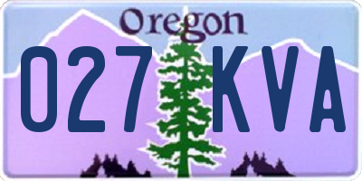 OR license plate 027KVA