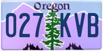 OR license plate 027KVB