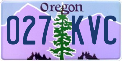 OR license plate 027KVC