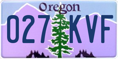 OR license plate 027KVF