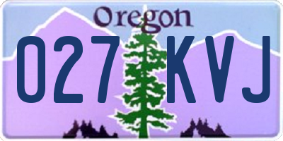 OR license plate 027KVJ