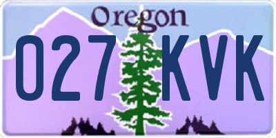 OR license plate 027KVK
