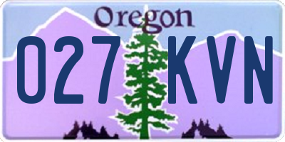 OR license plate 027KVN