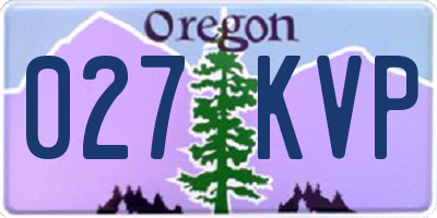 OR license plate 027KVP