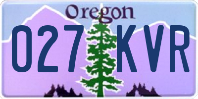 OR license plate 027KVR