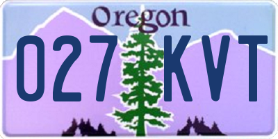 OR license plate 027KVT