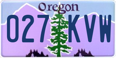 OR license plate 027KVW