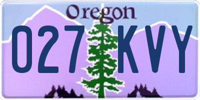 OR license plate 027KVY