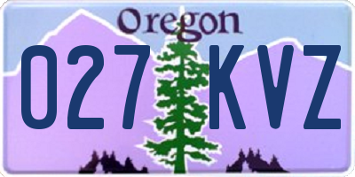 OR license plate 027KVZ