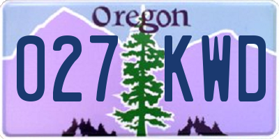 OR license plate 027KWD